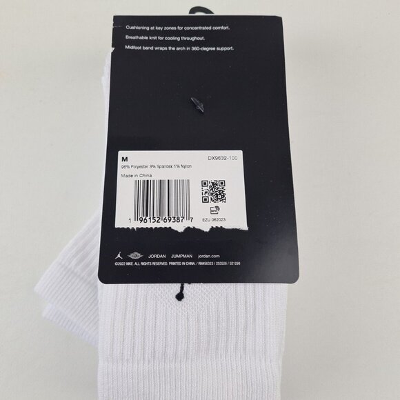 Jordan Everyday Crew 3 Pack Socks Dri-Fit White - Picture 4 of 6